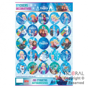 FROZEN STICKERS AUTOADHESIVOS 24 UNIDADES